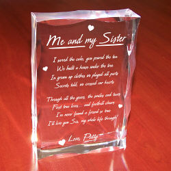 Me and My Sister Keepsake Block