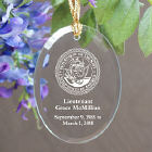 U.S. Navy Memorial Personalized Oval Glass Ornament