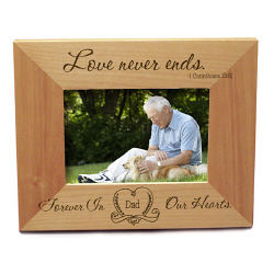 Love Never Ends Memorial Wood Picture Frame