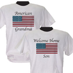 American Flag Personalized Military T-shirt