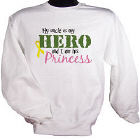 My Hero and His Princess Military Personalized Youth Sweatshirt