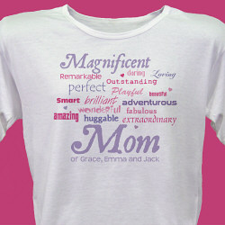 Magnificent Mom Personalized Scoop Neck T-shirt