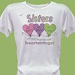 91409X - Heart Strings Personalized Scoop Neck Sisters T-shirt