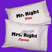 Mr. and Mrs. Right Pillowcase Set