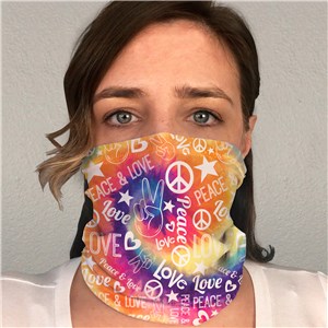 Peace and Love Tie-Dye Gaiter