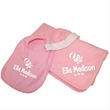 New Baby Girl Rattle and Bow Personalized Blanket and Bib Gift Set