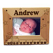 New Baby "All Aboard Baby Train" Personalized Wood Picture Frame