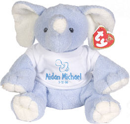 New Baby Boy Pacifier Blue Personalized ©Ty Inc. "Baby Blue Winks" Elephant