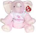 8313894 - New Baby Girl Rattle and Bow Personalized ©Ty Inc. "Baby Pink Winks" Elephant