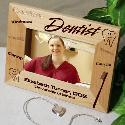 Personalized Dentist Wood Picture Frame