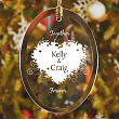820914 - Together Forever Valentine Personalized Oval Glass Ornament