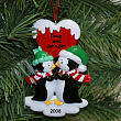 Penguin Couple  Personalized Christmas Ornament 