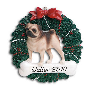 Pug Personalized Pet Ornament