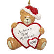 82903 - Baby's 1st Christmas Personalized Bear and Heart Ornament