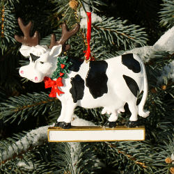 Christmas Personalized Ornaments Christmas Cow Non Personalized Ornament 84393NPm Christmas Personalized Ornaments