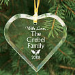 Family Personalized Glass Heart Ornament