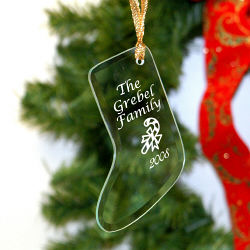 Christmas Personalized Ornaments Family Personalized Glass Stocking Ornament 825464Sm Christmas Personalized Ornaments