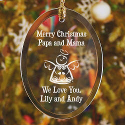 Happy Holidays Personalized Glass Ornament 