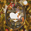820704 - In Our Hearts Forever Memorial Personalized Oval Glass Ornament