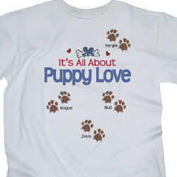 It's All About Puppy Love Personalized Pet T-shirt
