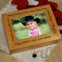 A Mother's Love is Like A Rose Photo Keepsake Box