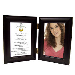 God's Eternal Love Black Bi-Fold Personalized Confirmation Picture Frame