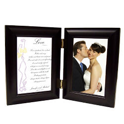 Love is... Wedding Black Bi-Fold Personalized Picture Frame