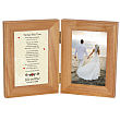 920817 - Marriage Takes Three Natural Wood Bi-Fold Personalized Picture Frame