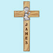 Praying Boy Personalized Wood Wall Cross