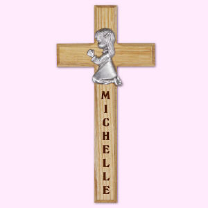 Praying Girl Personalized Wood Wall Cross Praying Girl Personalized Wood Wall Cross