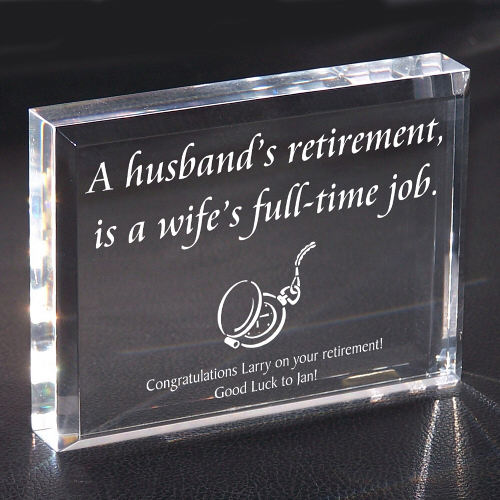 A Wife's Full Time Job Retirement Keepsake Paperweight