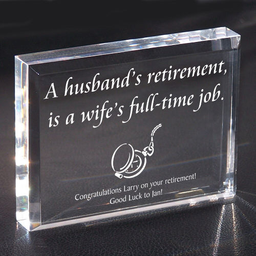 A Wife's Full Time Job Retirement Keepsake Paperweight