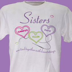 Sisters Heartstrings Personalized T-Shirt