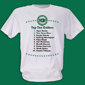 Personalized Top Ten Golf T-Shirt