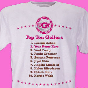 Personalized Top Ten Ladies Golf T-Shirt
