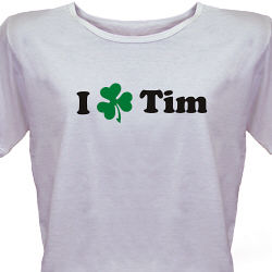 I "Shamrock" Personalized Scoop Neck T-shirt 