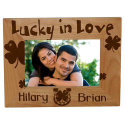 Lucky in Love Personalized Wood Picture Frame