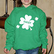 Personalized Shamrock Green Hooded Sweatshirt