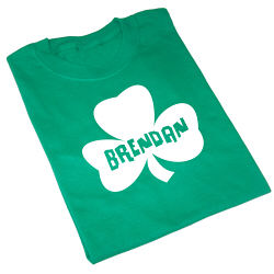 Personalized Shamrock Name Green T-shirt
