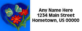 Butterfly Heart Address Labels
