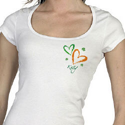 Hearts Luck Personalized Ladies Fitted T-Shirt