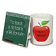 Chalkboard Teacher Personalized Mug and Coaster Set