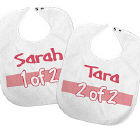 1 of 2 Twin Personalized Baby Bib
