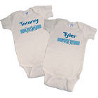 1 of 2 Twin Personalized Infant Creeper