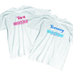 1 of 2 Twin Personalized Youth T-shirt