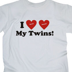 I Love My Twins Personalized T-Shirt
