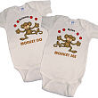 931428X - Just Monkey Around Twin Personalized Infant Onesie