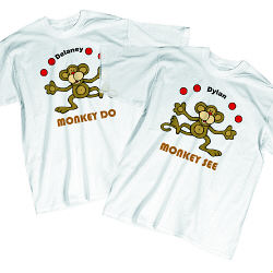 Just Monkey Around Twin Personalized Youth T-shirt