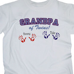Personalized Grandpa of Twins T-shirt