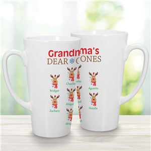 Personalized Grandma's Dear Ones Latte Mug | Personalized Christmas Mugs